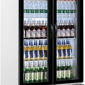 SARO Displaykøleskab - 2 døre med reklamepanel, model