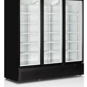 Displaykøleskab - 3 døre - Sort
