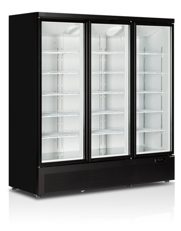 Displaykøleskab - 3 døre - Sort