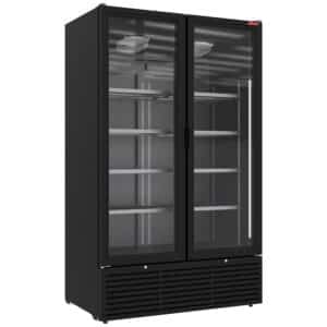 Displaykøleskab 1142 liter, 2 hængslede døre - SORT