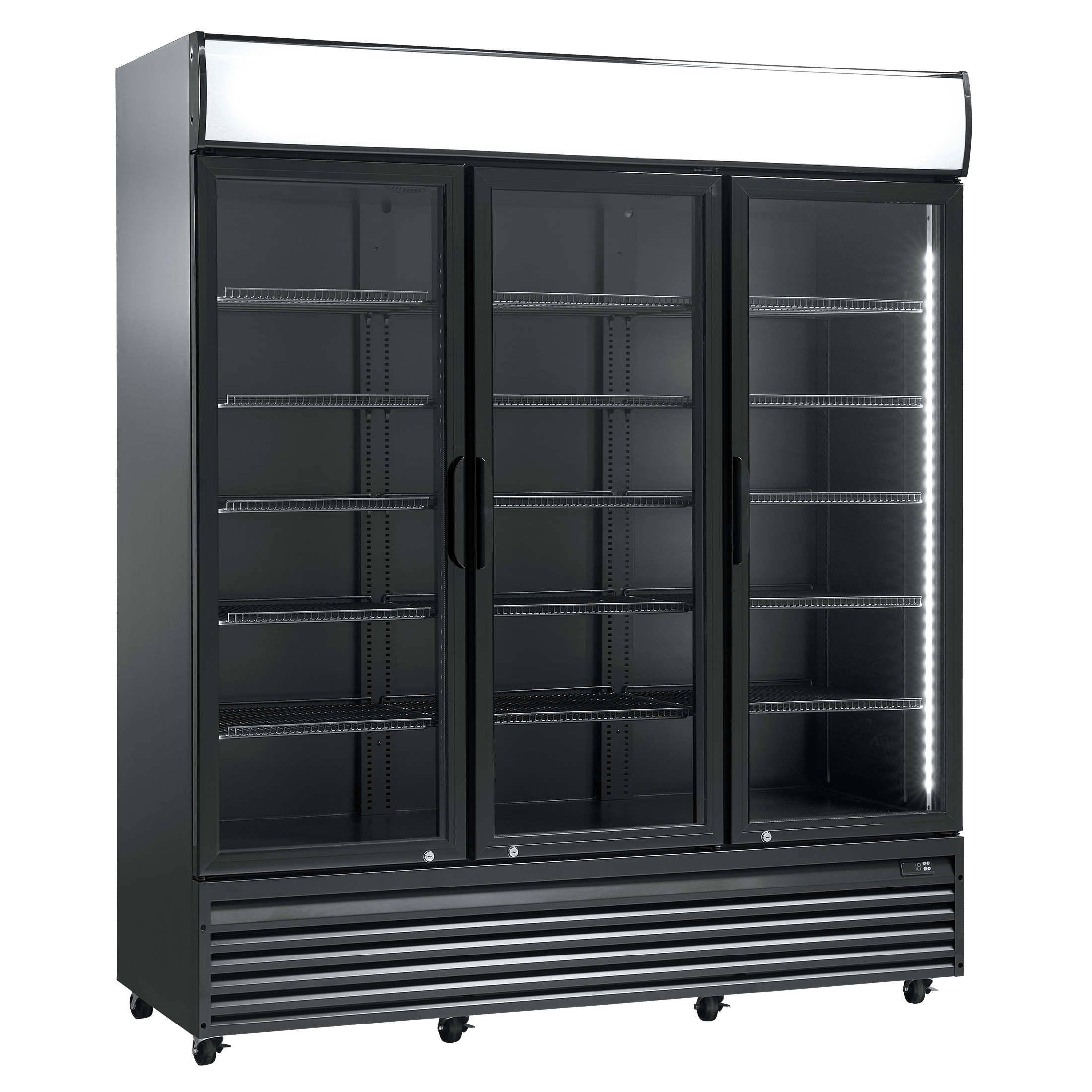 Displaykøleskab - 1150 liter - 3 låger - sort