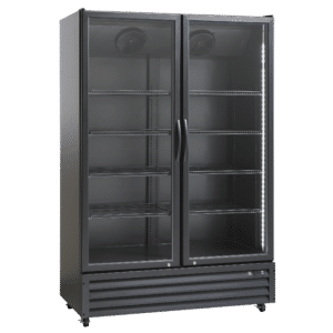 Displaykøleskab - 2 låger - 1100 liter - sort